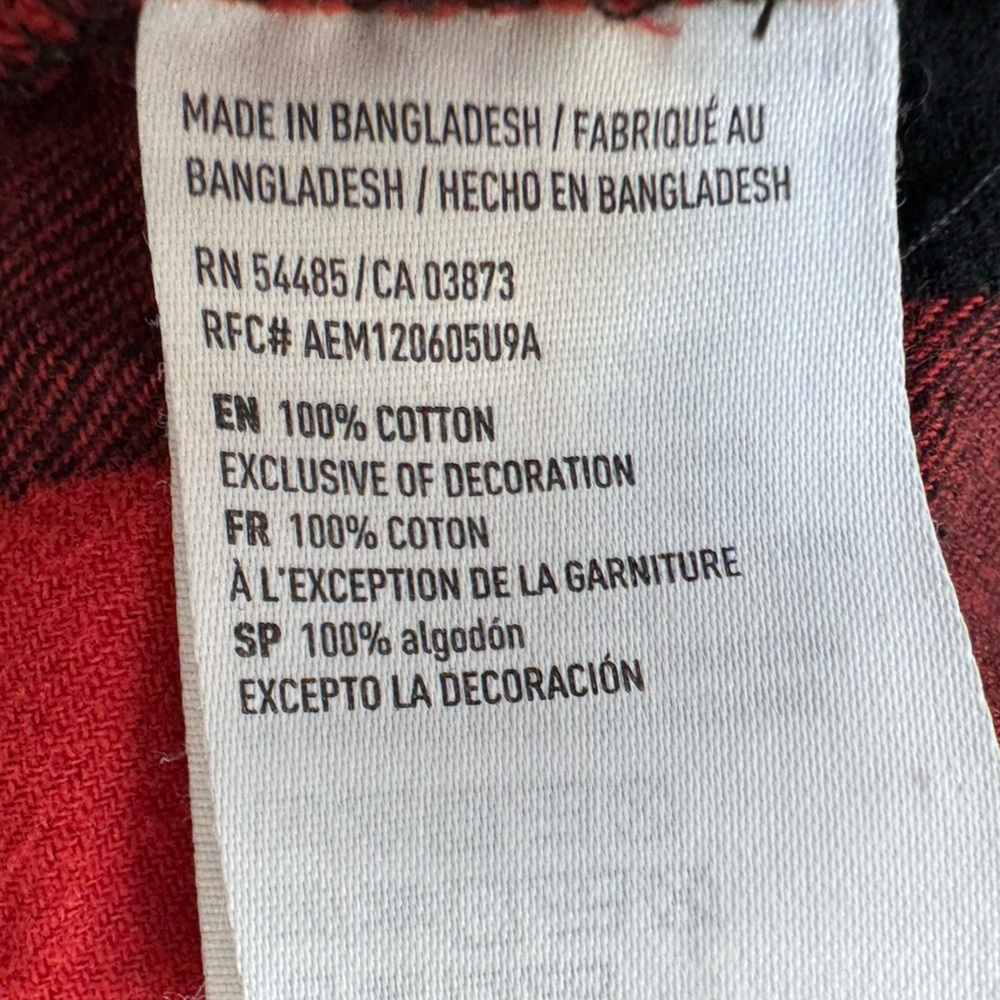 American Eagle Red Black Buffalo Plaid Pajama Pants Men XS Cozy Loungewear - Picture 7 of 10
